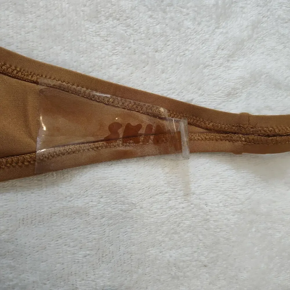 Skims Swim Thong Bikini Bottom Womens 4XL Almond Brown High Cut Stretch New Swim